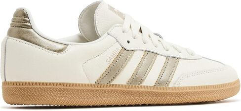 adidas Samba OG Womens, Off White/Cyber Metallic/Wonder Gold Metallic, Size 5 in Saudi Arabia