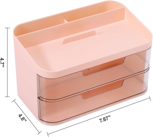 منظم مكتب كوميكس مع درجين، حامل أقلام متعدد الوظائف للمكتب، حامل الهاتف المحمول، منظمات سطح المكتب والملحقات مع مقصورات، مثالي للمكتب والمدرسة والمنزل B2289 (وردي) in Kuwait