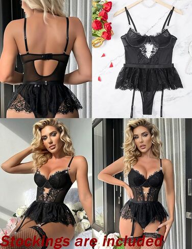 أطقم ملابس داخلية نسائية من الدانتيل مع أحزمة رباط in Kuwait