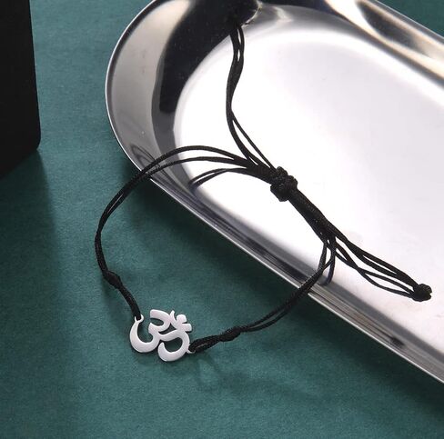 UNIFT Om Bracelet For Men & Women Stainless Steel Hindu Symbol Om Amulet Bracelets Charm Yoga Adjustable Bracelet Hypoallergenic Jewelry in Saudi Arabia