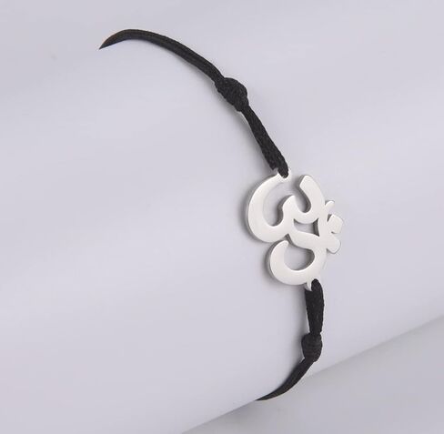 UNIFT Om Bracelet For Men & Women Stainless Steel Hindu Symbol Om Amulet Bracelets Charm Yoga Adjustable Bracelet Hypoallergenic Jewelry in Saudi Arabia
