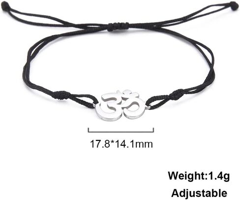 UNIFT Om Bracelet For Men & Women Stainless Steel Hindu Symbol Om Amulet Bracelets Charm Yoga Adjustable Bracelet Hypoallergenic Jewelry in Saudi Arabia