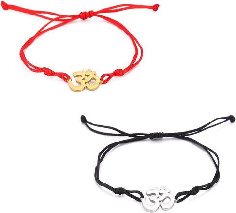 UNIFT Om Bracelet For Men & Women Stainless Steel Hindu Symbol Om Amulet Bracelets Charm Yoga Adjustable Bracelet Hypoallergenic Jewelry in Saudi Arabia