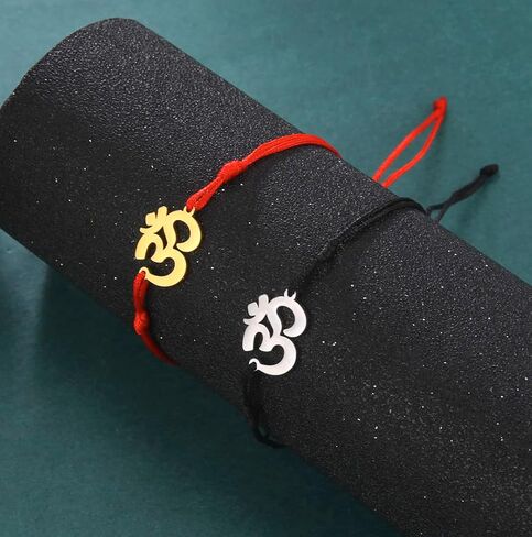 UNIFT Om Bracelet For Men & Women Stainless Steel Hindu Symbol Om Amulet Bracelets Charm Yoga Adjustable Bracelet Hypoallergenic Jewelry in Saudi Arabia