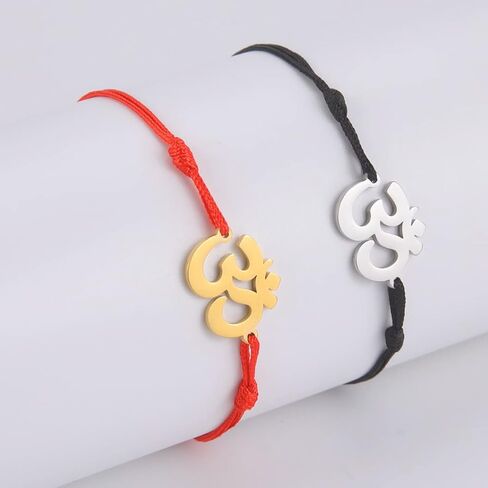 UNIFT Om Bracelet For Men & Women Stainless Steel Hindu Symbol Om Amulet Bracelets Charm Yoga Adjustable Bracelet Hypoallergenic Jewelry in Saudi Arabia