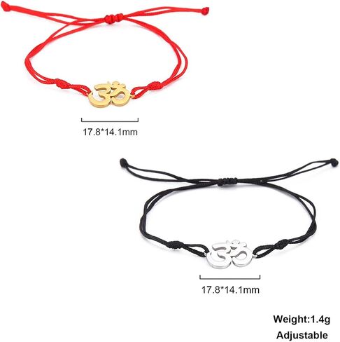 UNIFT Om Bracelet For Men & Women Stainless Steel Hindu Symbol Om Amulet Bracelets Charm Yoga Adjustable Bracelet Hypoallergenic Jewelry in Saudi Arabia