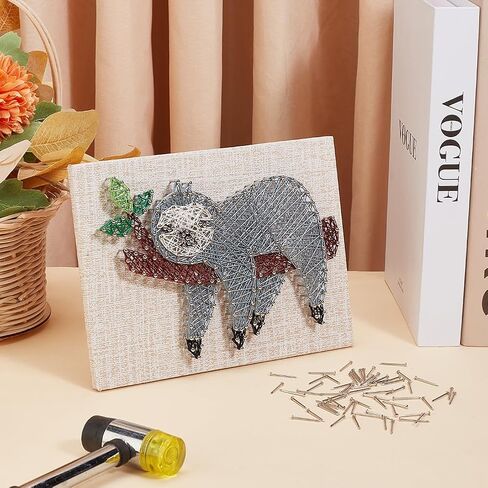 WEBEEDY DIY String Art Kit for Adults Beginners, Cute Sloth Animal Nail String Craft Kit, Include All Necessary Accessories and Frame Christmas Home Wall Decorations Unique Gift for Valentine's Day in Saudi Arabia