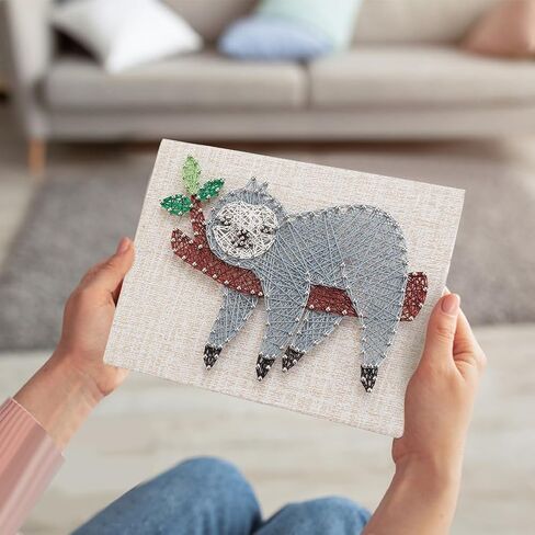 WEBEEDY DIY String Art Kit for Adults Beginners, Cute Sloth Animal Nail String Craft Kit, Include All Necessary Accessories and Frame Christmas Home Wall Decorations Unique Gift for Valentine's Day in Saudi Arabia