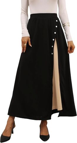 تنورة طويلة للسيدات من Avanova بفتحات جانبية وأزرار لأعلى وجيب عالية الخصر in Kuwait