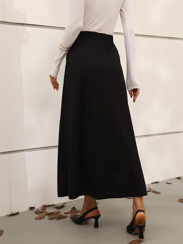 تنورة طويلة للسيدات من Avanova بفتحات جانبية وأزرار لأعلى وجيب عالية الخصر in Kuwait