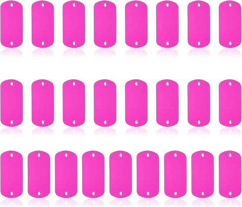 PATIKIL 25pcs Metal Stamping Blanks, Rectangle Stamping Tags Blanks Aluminum Plate DIY Name Tags 5x3cm Metal Engraving Blanks for Laser Engraving Stamping Craft Dog ID Tags, Hot Pink in Saudi Arabia