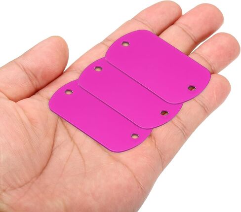 PATIKIL 25pcs Metal Stamping Blanks, Rectangle Stamping Tags Blanks Aluminum Plate DIY Name Tags 5x3cm Metal Engraving Blanks for Laser Engraving Stamping Craft Dog ID Tags, Hot Pink in Saudi Arabia