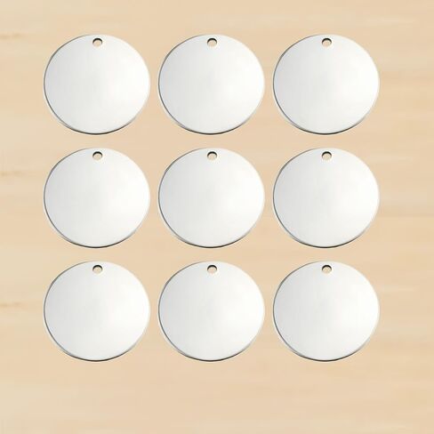 10 Stainless Steel Stamping Blanks Charms Dog Tag Blank Discs Etching Blank Engraving Blank (disc 42mm) in Kuwait
