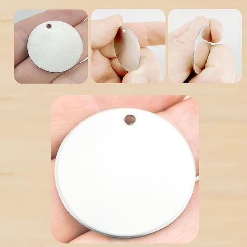 10 Stainless Steel Stamping Blanks Charms Dog Tag Blank Discs Etching Blank Engraving Blank (disc 42mm) in Kuwait