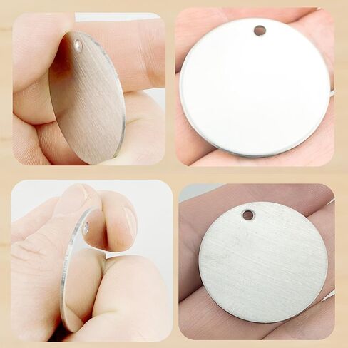 10 Stainless Steel Stamping Blanks Charms Dog Tag Blank Discs Etching Blank Engraving Blank (disc 42mm) in Kuwait