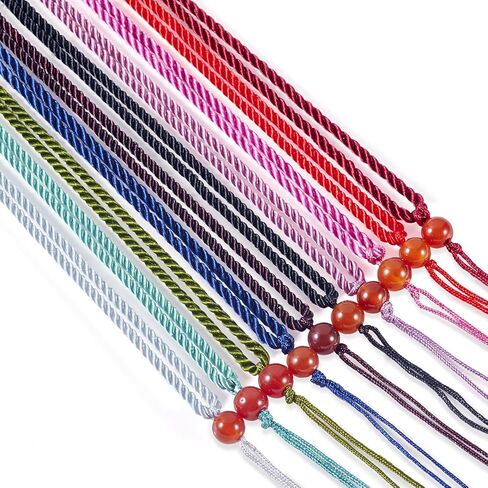 Beadthoven 20pcs 10 Colors Jade Ropes Braided Necklace Cord Rope Gemstone Pendant Holder Ropes Nylon Strings Cord for Jewelry Making Emerald Rope DIY Craft Supplies in Saudi Arabia
