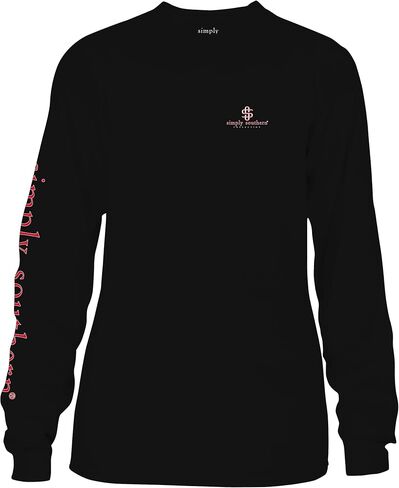 Simply Southern Youth Farmhouse Christmas Long Sleeve T-Shirt (Youth Large) Black in Saudi Arabia