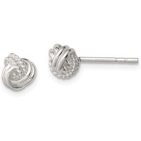 Solid 925 Sterling Silver and Textured Unique Post Studs Earrings 7mm