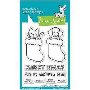 Lawn Fawn LF2983 Pawsitive Christmas 3X4 Clear Stamp Set