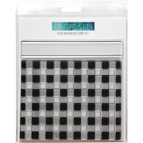Concord & 9th Plaid Background Stamps - 2 Clear Stamps on a 6"x6" Sheet for Crafting and Cardmaking - Christmas Cards, Valentine's and Birthday Cards