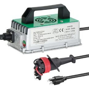 48 Volt 8 AMP Golf Cart Battery Charger, for 48 Volt Club Car Precedent and DS Golf Cart, Water & Dust Resistant Battery Charger, Features an IP67 Weather Resistance Rating