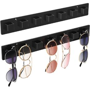 MaxGear Sunglasses Holder Organizer, 2 Pack Acrylic Sunglass Organizer Wall Eyewear Display Rack, Eyeglass Holder Stand for Office & Home Decor, Unique Gifts for Husband, Women & Girls, Black