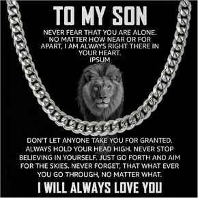 To My Son Cuban Chain Necklace from Mom, Son Necklace from Dad, Son Gifts From Mom and Dad, Mother and Son Necklace, Son Necklace from Dad, Gifts for Son Birthday Christmas Anniversary