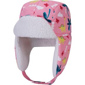 Kids Animal Plush Hat Super Soft Warm Hat with Ear Flaps Unisex Fleece Toddler Winter Hat for Boys Girls
