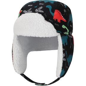 Kids Animal Plush Hat Super Soft Warm Hat with Ear Flaps Unisex Fleece Toddler Winter Hat for Boys Girls