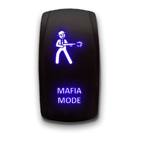Mafia Mode - Blue - Stark 5-PIN Laser Etched LED Rocker Switch Dual Light - 20A 12V ON/Off