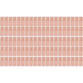 100Pcs Folding Handmade Labels,Microfiber Clothing Hand Made Embossed Tags with 4 Holes Embellishment Knit Accessories for Bags Shoes Hat(Chocolate Color)