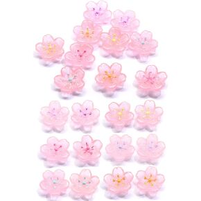 MSCFTFB 30pcs DIY Mixed Resin Sakura Flower FlatBacks Cabochons Embellishments for Hair Accessories Phone Case Scrapbooking Decorations Art Craft