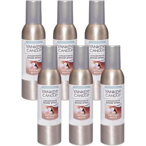 Yankee Candle Concentrated Air Freshener Room Spray, Odor Eliminator for Home, Bathroom, Coconut Beach, 1.5 Oz (Pack of 6)