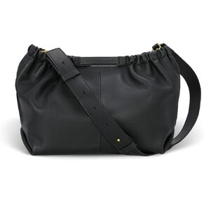 Iswee Black Leather Hobo Bags for Women Soft Leather Crossbody Purse Designer Handbags Tote Bag