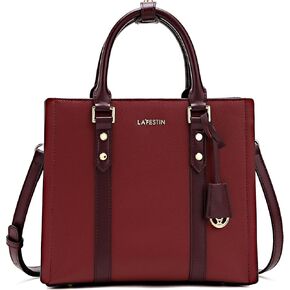 LAFESTIN Leather Bag Crossbody Purse for Women: Red Designer Shoulder Handbags - Elegant Tote with Strap, Suitable for Work, Travel and Social Gatherings
