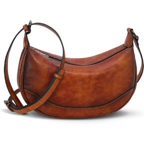 HESHE Crossbody Bags for Women Leather Purses Designer Shoulder Bag Vintage Handbags Hobo Crescent Bag