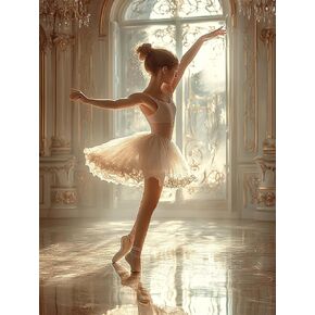 Kaliosy 5D Diamond Art Kits for Adults Dancer by Number Kits, Diamond Painting Art Women DIY Full Drill Crystal Craft Cross Stitch Embroidery Decoration (12x16 inch) 30x40 cm