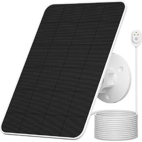 شاحن لوحة شمسية متوافق مع كاميرا Arlo Pro 3/Pro 4/Pro 5S/Pro 3 Floodlight/Ultra/Ultra2، شحن الألواح الشمسية 5 فولت 4 وات، مقاوم للطقس IP66، مع كابل شحن 9.8 قدم، حامل جداري قابل للتعديل (عبوة واحدة)