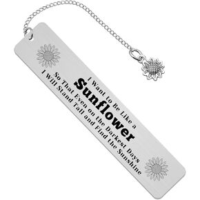Sunflower Book Mark Gifts for Book Lovers - Stainless Steel Metal Bookmarks Inspirational Reading Markers for Friends Teachers Students Inspirational Gifts Graduation Season (Sunflower)