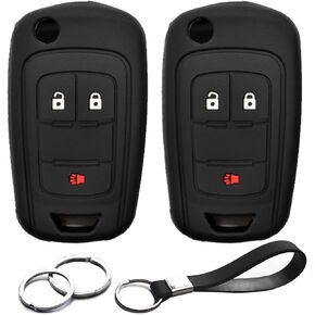 2pcs Compatible with Buick Regal Lacrosse Encore Allure Chevy Chevrolet Equinox Orlando Sonic Spark Trax GMC Terrain Key Fob Cover Case Key Chain Protector Holder