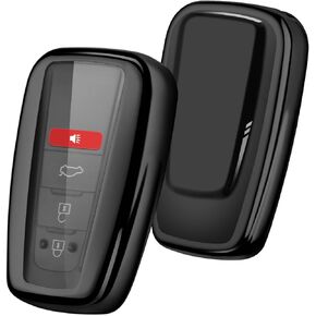 ELOHEI for Toyota Key Fob Cover, Premium Soft TPU 360 Degree Protection Key Case for 2018 2019 2020 Toyota Camry Accessories RAV4 Avalon C-HR Prius Corolla Smart Key