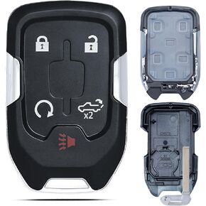 Key Fob Shell Case Replacement Fits for 2019 2020 2021 2022 Chevy Silverado GMC Sierra 1500 2500HD 3500HD Keyless Entry Remote Control 5 Button Key Pad Cover HYQ1EA HYQ1ES