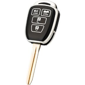 Key Fob Cover for Toyota, Soft TPU Car Key Cover Compatible with 2012-2017 Toyota Camry RAV4 2014-2019 Toyota Corolla Highlander Accessories(Black)