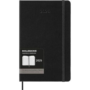 Moleskine PRO 12 Month 2025 Weekly Vertical Planner, Hard Cover, Large (5" x 8.25"), Black, 288 pages