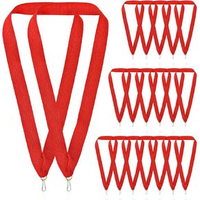 20 Pieces Award Ribbon Medal Ribbons Participation Ribbon, Red Award Neck Ribbons, Flat Medal Ribbon Lanyards for Competitions, Student Awards, Sports, Meeting, Party(Red)