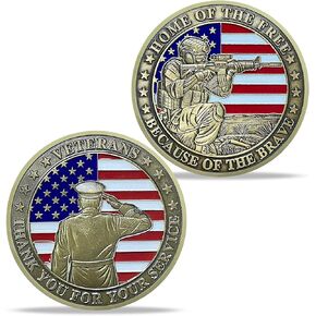 20 PCS Military Veterans Thank You for Your Service Challenge Coin Commemorative Appreciation Gifts for Soldiers