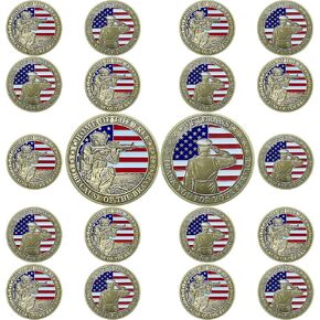 20 PCS Military Veterans Thank You for Your Service Challenge Coin Commemorative Appreciation Gifts for Soldiers
