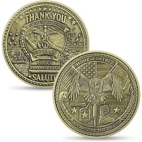 Military Challenge Coins - 20 Pcs Veteran Creed Challenge Coin -Eagle's Tribute Military Coins - Veterans Thank You for Your Service Coin - Bulk Military Appreciation Gift