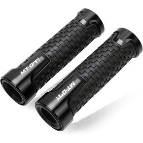 MT-07 Motorcycle Handlebar Grips Compatible with MT-07 MT 07 FZ-07 FZ07 2014-2022 7/8" CNC Aluminum Handle Bar Non Slip Rubber Hand Grip(Black)