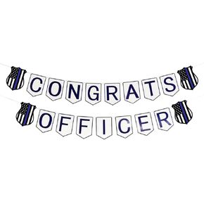 Police Theme Congrats Officer Banner,Police Academy Graduation Party Retirement Party Birthday Party Decoration Supplies,Police Appreciation